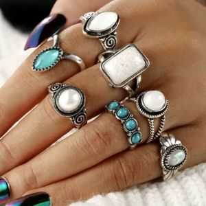 Vintage Bohemian Style Knuckle Rings Set